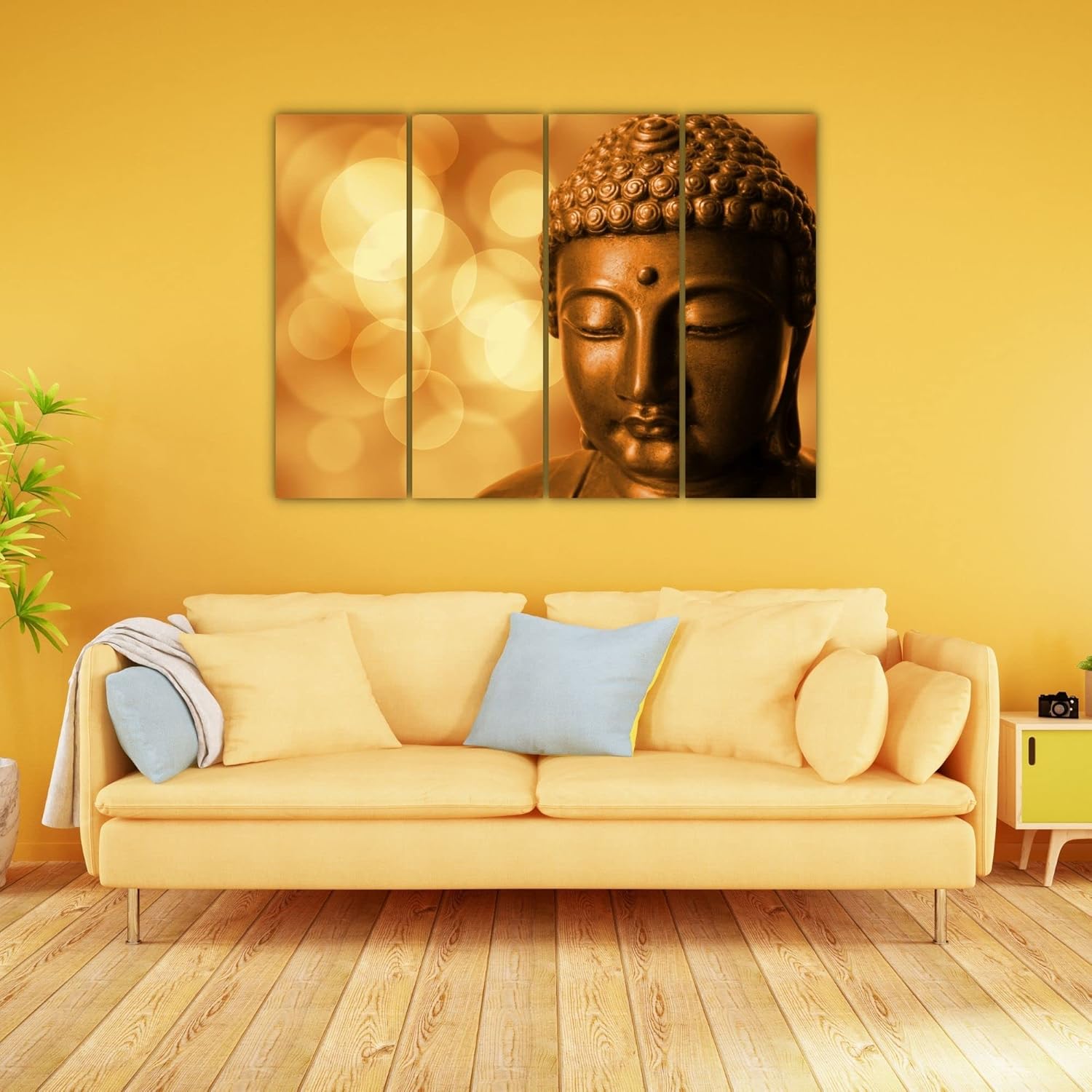 inep-b0bbpcp6bq-four-landscape-panels-of-framed-wall-art-featuring-golden-buddha-motifs..jpg